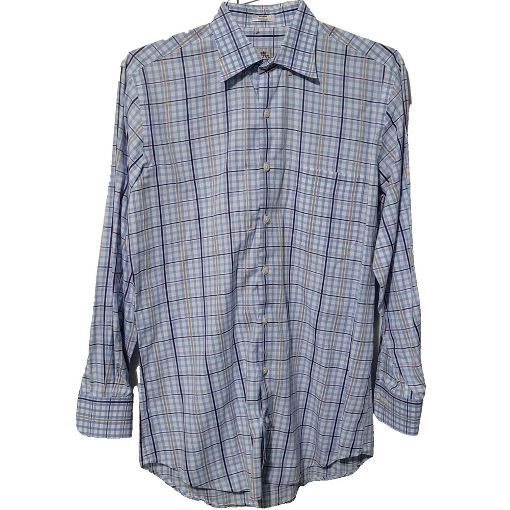 Peter Millar Plaid Shirt Mens M Button Up long sleeve Golf Preppy 100% C…